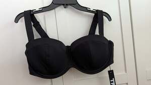 NWT TA3 Bikini Busty Bra Top Black XL Cup Size D DD